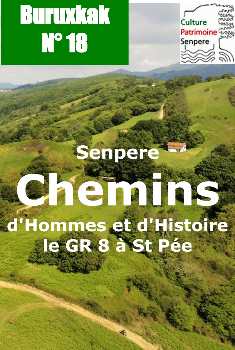 Page de couverture du Buruxkak n° 18 - Senpere Chemins d'hommes et d'Histoire, le GR 8 à St Pée