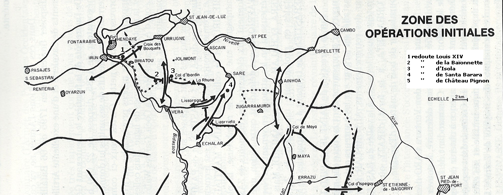 Carte des redoutes en 1793