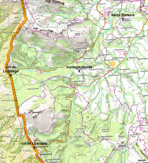 Carte du quartier de Churiteguy