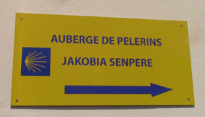 Panneau des chemins de Compostelle